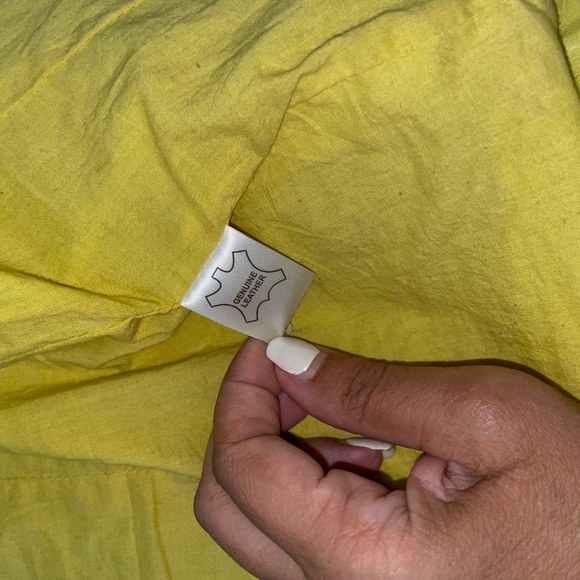 FOR JOSEPH Neon Yellow Soft Butter Leather Full-Zip Buckle Jacket Size S - Picture 9 of 15